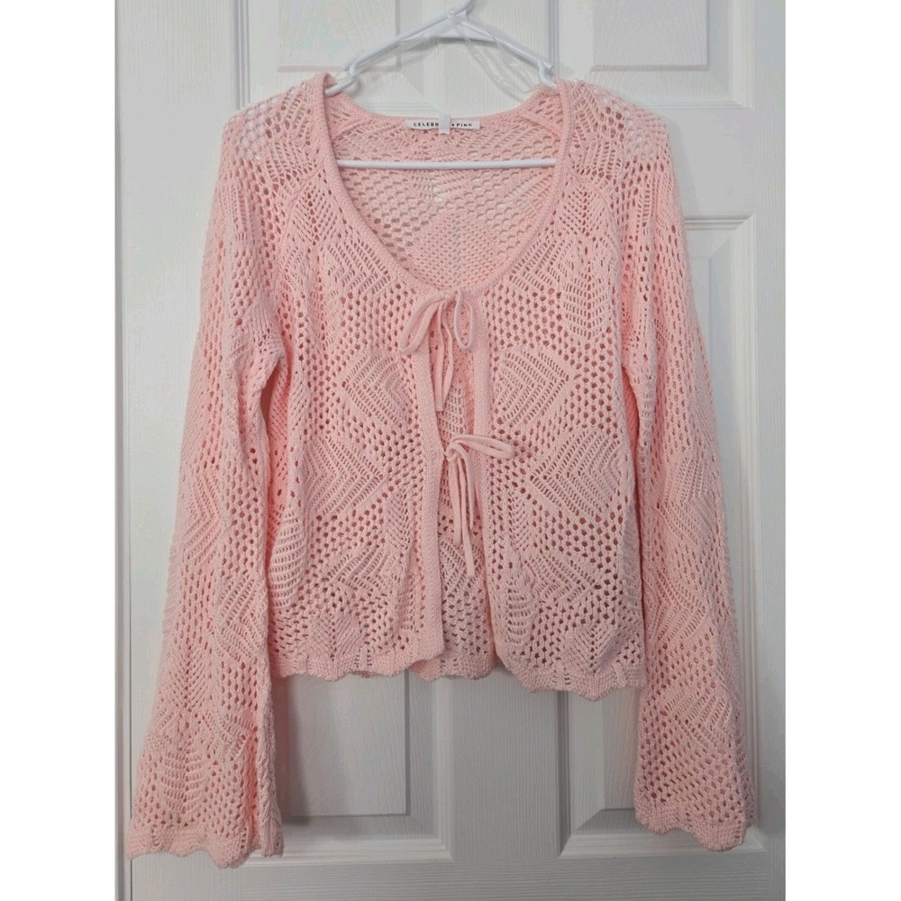 Celebrity Pink Womans Long Sleeve Lace Coverup Size Small